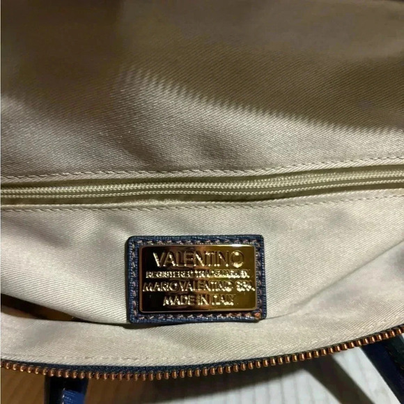 Valentino navy blue saiffiano leather satchel handbag - Picture 12 of 13